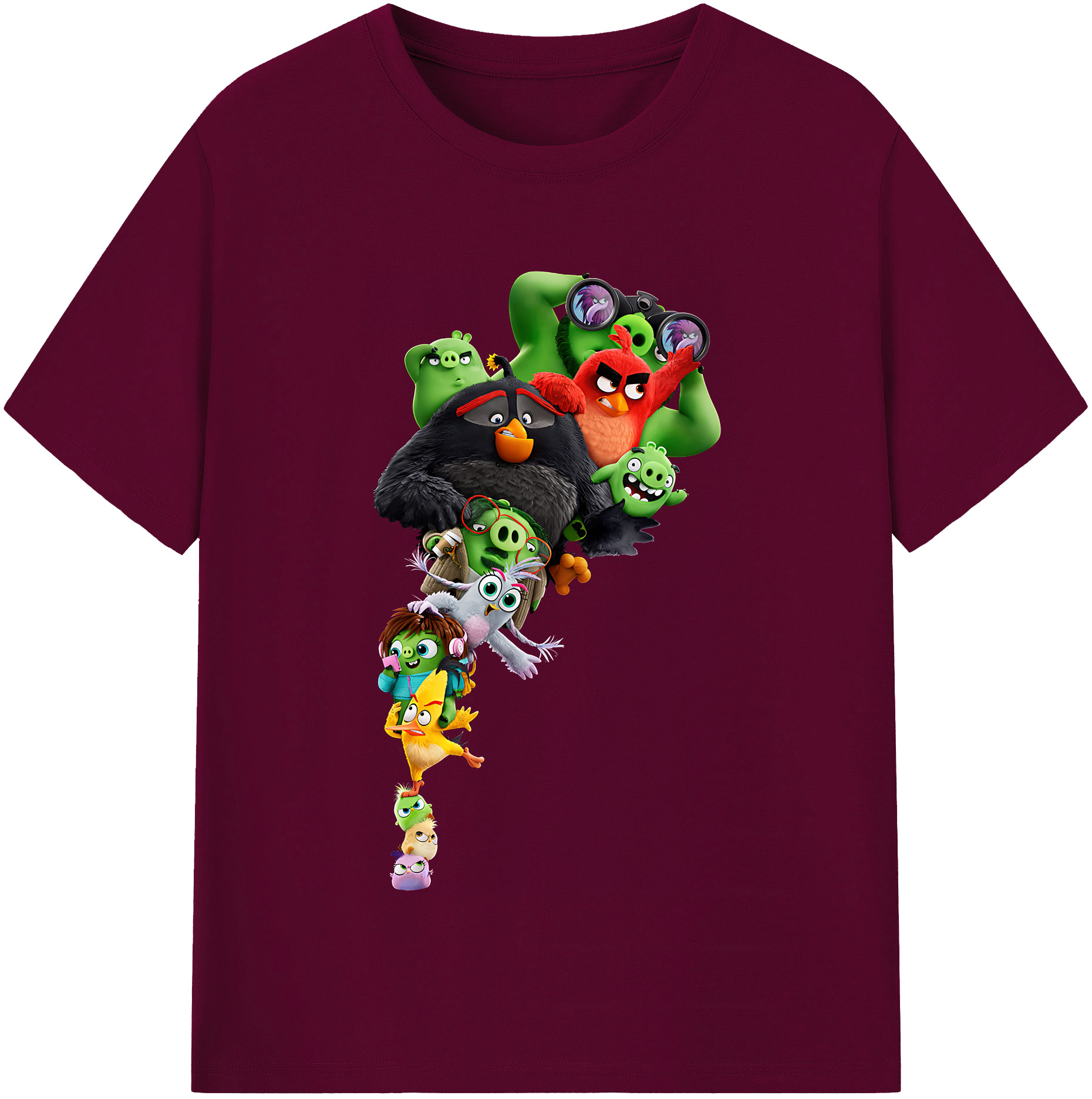 （画像用） Angry Birds アングリーバード レディースカジュアルプリントTシャツ（綿100％）